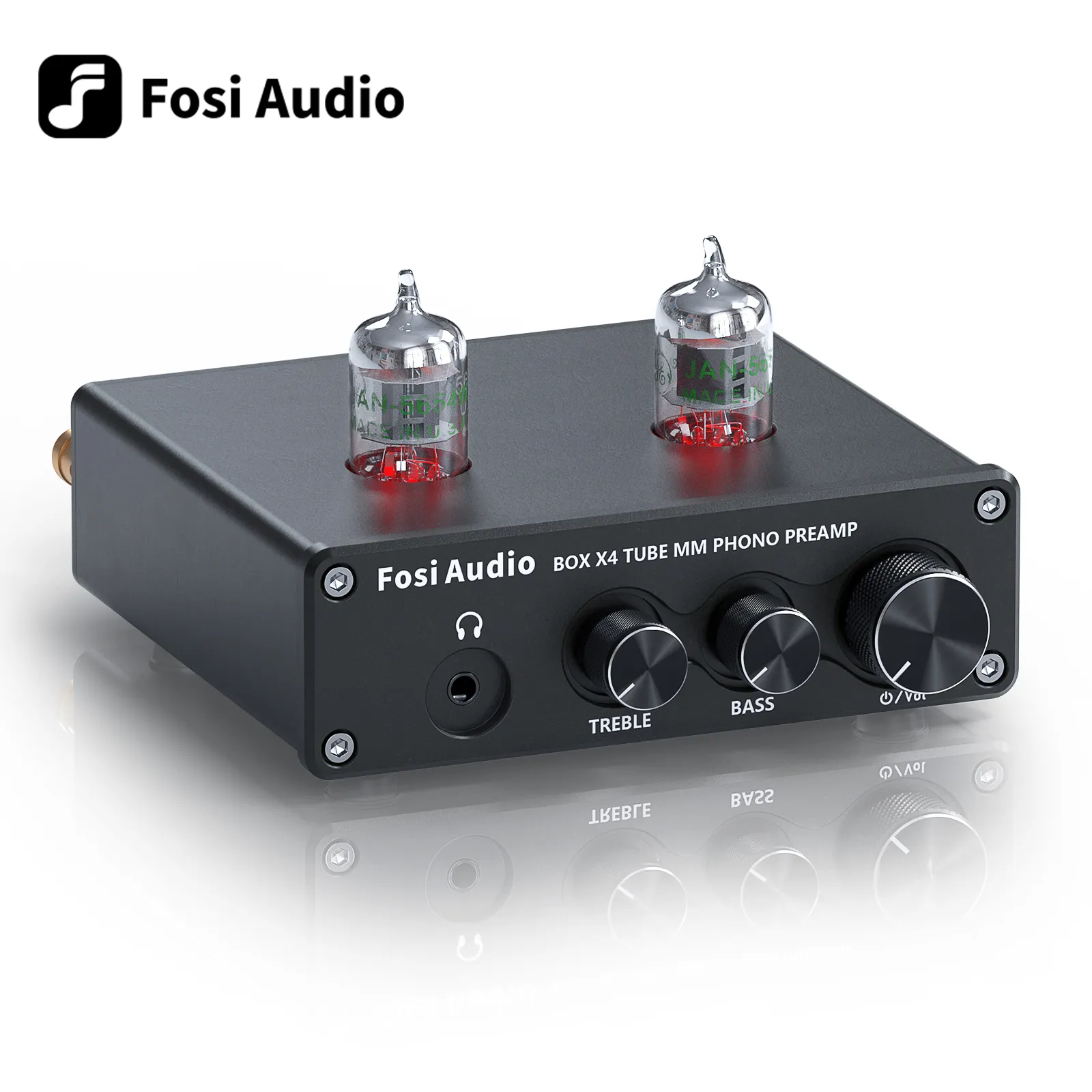 Fosi Audio Phono Voorversterker Voor Draaitafel Fonograaf Voorversterker Met 5654W Vacuüm Buis Versterker Hifi Box X4