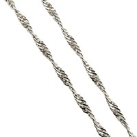 Cadena de Eslabones Dobles de Plata de Ley 925, Cadena Singapur de 3.5 mm sin Terminar, Cadena a Granel para Fabricación de Joyería DIY, para Collares y Pulseras, Venta al por Mayor