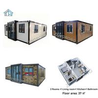 Contenedor de Lujo Expandible de 20 pies, Diseño Moderno, Panel Sándwich Transpirable, Construcción de Acero, Portátil, para Hotel/Oficina/Villa