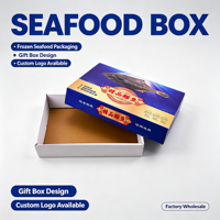 Boîte d'emballage personnalisée pour fruits de mer, en carton résistant à l'humidité, pour cadeaux de poissons et fruits de mer surgelés, vente en gros