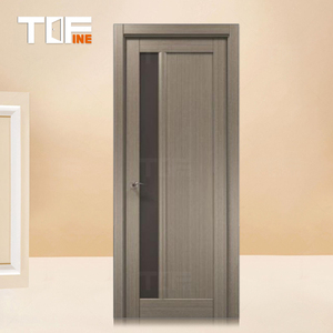 Qualité Style <span class=keywords><strong>Japonais</strong></span> Étanche Coulissant 2 Deux Panneaux Chêne En Bois Massif Intérieur Wpc <span class=keywords><strong>Porte</strong></span> avec Verre Blanc Aluminium Bandes - Product Image 2