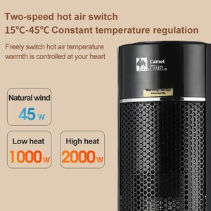 Calentador Evaporativo con Control Remoto, 2000W, Cobertura de 11-20m, Calentador Vertical PTC, <span class=keywords><strong>Radiador</strong></span> Eléctrico - Product Image 4
