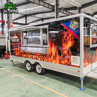 Chariot de cuisine complet carré de 13 à 16 pieds en aluminium, remorque de restauration BBQ et camion d'équipement pour restaurants et camions de restauration