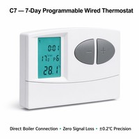 Chaudière à gaz classique C7 pour appartement, durable, en ABS, avec thermostat programmable sur 7 jours pour hôtel et salon