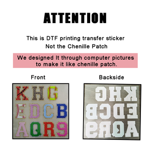 Calcomanías de hierro con estampado DTF de letras del alfabeto dorado de voleibol de 3 pulgadas, pegatina de transferencia de calor, toalla de chenilla para ropa DIY - Product Image 2