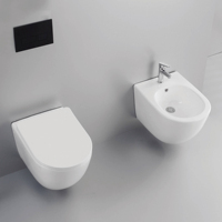 Norme européenne sans rebord suspendu mural salle de bain sanitaire bidet en céramique wc toilette suspendu ensemble de toilette