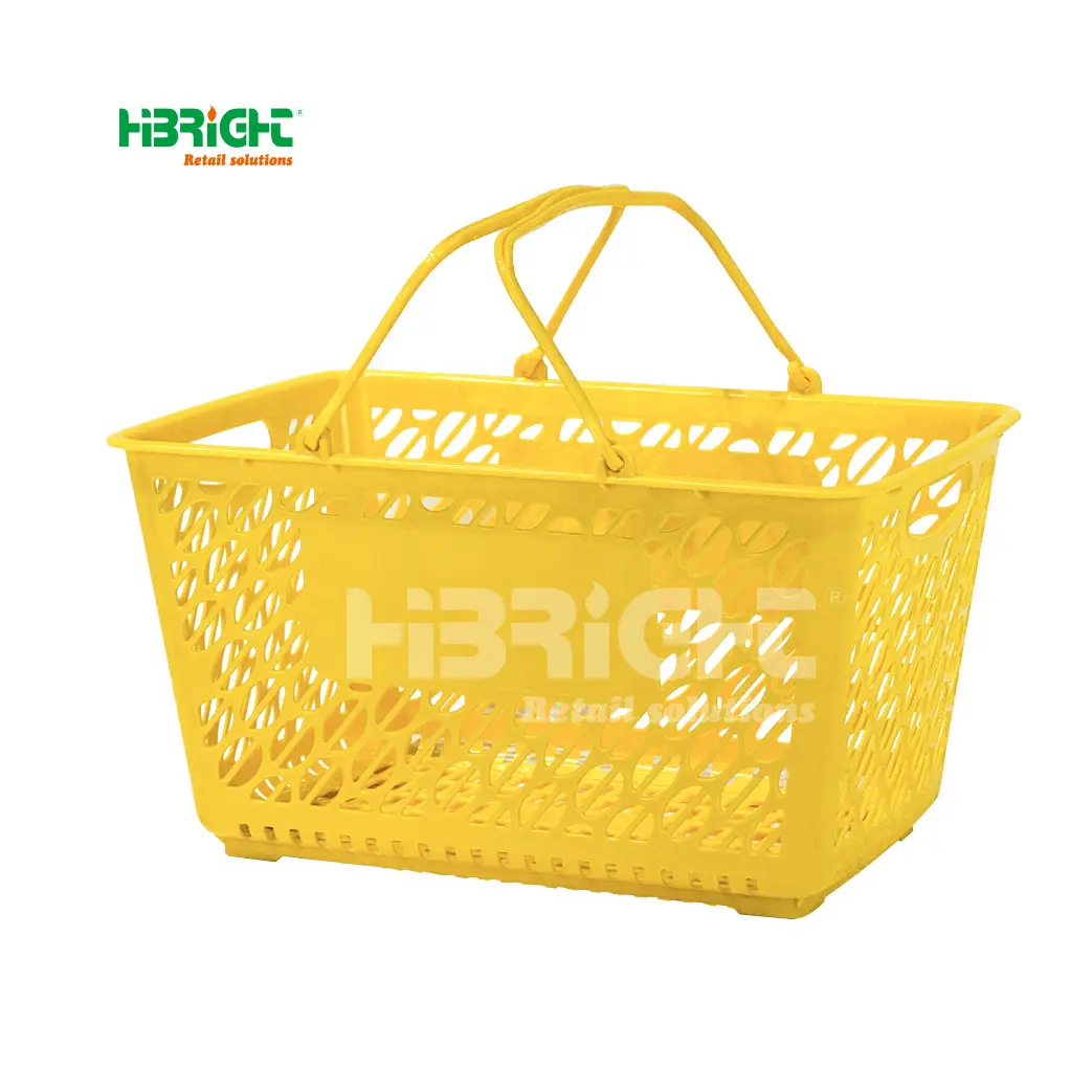Желтый красный синий логотип продуктовая сетка пластиковая корзина для покупок в супермаркете