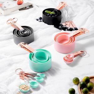 Home Gadgets 8 Pieces Baking Tool Plastic Measuring Cups and Spoons Set <b>Liquid</b> Powder <b>Coffee</b> Measuring Cup Set - Product Image 5