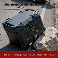 Boîte arrière en alliage d'aluminium pour moto et voiture électrique, 45L/55L, motif aquatique noir, dégagement rapide, pour voyage