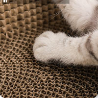 Lit et tapis à gratter ovales pour chat, en papier antidérapant, pour chats et chatons d'intérieur, édition de Noël