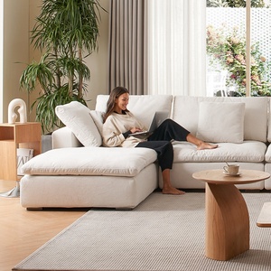 Mỹ có thể tháo rời Bìa tối giản trong nhà sofa Modular đám mây Linen sofa với Ottoman ghế sofa phòng khách sofa - Product Image 3