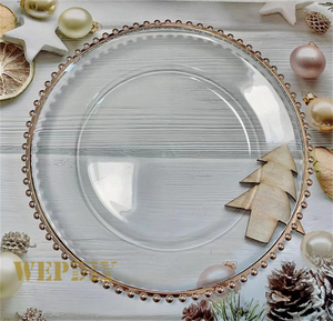 13 Inch <strong>Tiffin</strong> Charges <strong>Plates</strong> Plastic Charger <strong>Plates</strong> Gold Plastic - Product Image 6