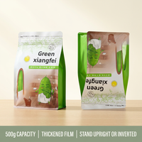 Op maat gemaakte dikke staande pouch met transparant venster en hersluitbare ritssluiting, 500g verpakking voor gedroogd fruit, OEM fabriek
