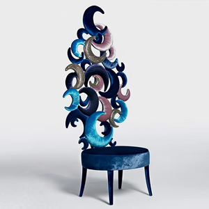 Italian Luxury Flannel High Back Moon <strong>Chair</strong> for Living Room Single Leisure Hotel <strong>Club</strong> Reception Balcony Lazy Light-weight - Product Image 6