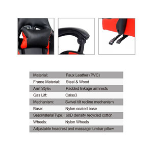 Ghế Chơi Game Điều Chỉnh Được Ghế Chơi Game RGB Đua Máy Tính Bằng Da Nylon - Product Image 6