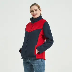 Factory outdoor polar fleece full zipper woman long sleeve cloth jackets customized jumpers for winter autumn