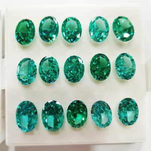 Bentuk Oval bersegi berat 8A mewah hijau kebiruan batu berlian CZ permata sintetis zirkonia kubik untuk membuat perhiasan - Product Image 2