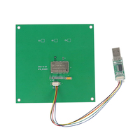 Modul Pembaca Tag All-in-one FONKAN 120*120mm UHF RFID 865-868Mhz 902-928Mhz EPC G2 6C Terintegrasi Antena 5.5dBi