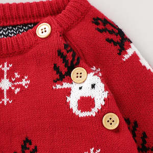 Mimixiong OEKO-TEX <strong>Baby</strong> <strong>Christmas</strong> Romper Knitted Button <strong>Cute</strong> Deer Newborn Long Sleeve Overalls Jumpsuit Toddler Winter <strong>Outfits</strong> - Product Image 5