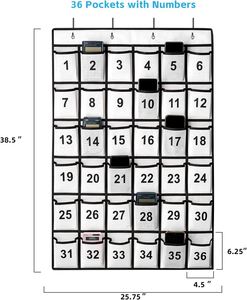 Organizador de Bolsillos para el Aula con 36 Bolsillos Numerados para Teléfonos Celulares, Organizador Colgante para Guardar Teléfonos y Calculadoras en el Aula - Product Image 3