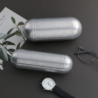 Étui à lunettes circulaire en aluminium L058, léger et résistant à la pression, étui pour lunettes de myopie, rigide et élégant
