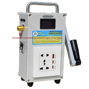Générateur portable d'énergie <span class=keywords><strong>extérieur</strong></span> 220V 160W à manivelle, chargeur de téléphone portable 30k mAh avec affichage numérique en plastique - Product Image 5