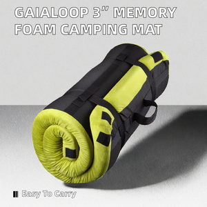Gaialoop Thick Memory Foam Camping Mattress Sleeping Pad 3'' Portable Floor Play <b>Mat</b> <b>Roll</b> Guests Kids Adults Sleepover Travel - Product Image 2