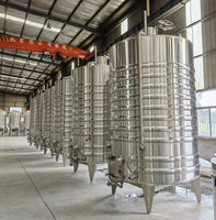 Cuves de fermentation de vin à double enveloppe de 5000 L (50 BBL) avec toutes les vannes pour cave à vin