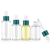 Flacon compte-gouttes 30 ml PETG Cylindre à paroi épaisse Flacon de sérum Flacon de soin du visage Rechargeable Marque privée OEM Vente en gros Haute qualité