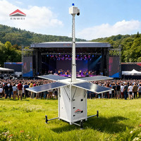 Torre de Paneles Solares Móvil Impermeable, 4 Paneles Solares de 350W, Controlador MPPT de 60A, Batería de 4x150Ah, Galvanizado en Frío para Uso Público