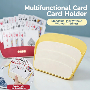 Support de cartes à jouer mains libres à trois rangées, support de poker professionnel en plastique pour seniors, enfants et outil d'aide aux personnes handicapées - Product Image 1