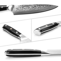 Accessoires de cuisine du Guangdong, jeu de couteaux de cuisine en acier au carbone, couteau de chef en acier Damas de 8 pouces, manche G10, écologique
