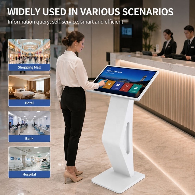 21.5 Inch Interactive touch screen kiosk Digital Kiosk Android Windows Information Inquiry Self Service Terminal For Mall Hotel