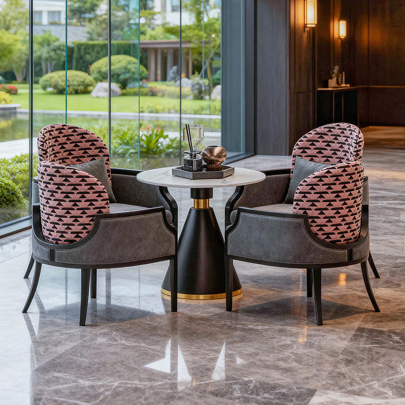 Table de négociation de 60 cm avec 4 chaises simples gris foncé