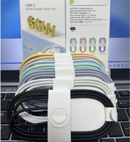 Câble de charge rapide USB-C tressé ABS 60W 1M Type-C vers Type-C pour iPhone 16/17 Pro Max Téléphone portable avec boîte