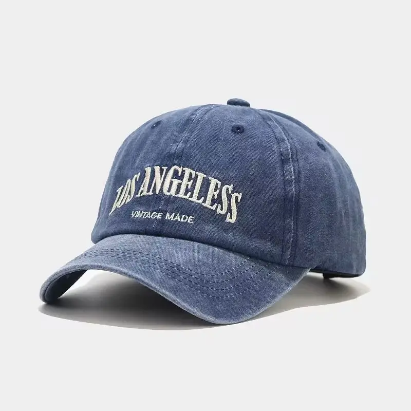 Sıcak satış özelleştirilmiş Unisex pamuk Vintage Gorras Los Angeless mektup işlemeli beyzbol şapkası