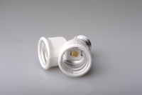Adaptateur de douille E27-2E27 de haute qualité, support d'ampoule LED, double douille, style PBT ignifuge, vis, garantie de 2 ans, CE Rohs