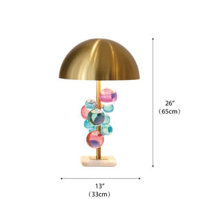 La lámpara de mesa de Globo consiste en una serie de bolas de vidrio flotantes en un polo de metal delgado con una cúpula de metal en la parte superior para hacer el Globo - Product Image 5