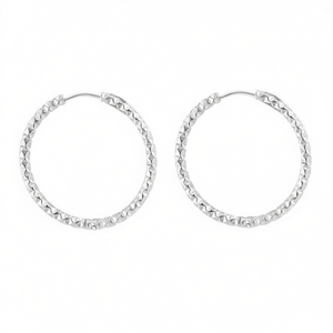 Pendientes de aro Amy Amy Fashion, chapados en plata, con patrón de pirámide, 2,5 cm, regalo de joyería para mujer, estilo clásico PE2744 - Product Image 3