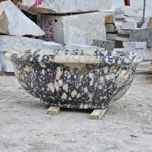 カスタムCalacatta Viola大理石バスタブ手作り天然石浴槽現代的なバスルームデザイン - Product Image 3