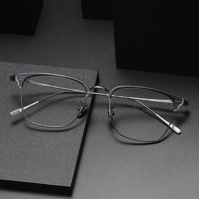 80899 Wholesale High Quality Titanium and Acetate Trendy Timeless Design Optical Glasses  Unisex Eyeglasses Frame for Men Women