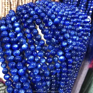 Оптовая продажа, высококачественные синие Бусины Из кианита AAAAA, 6 мм, 8 мм, бусины из натурального кианита для изготовления ювелирных изделий