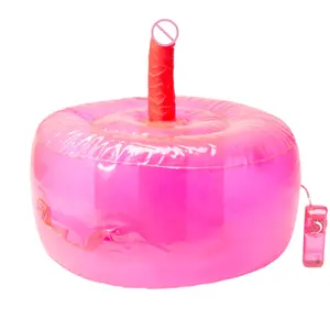 Экологичный розовый надувной вибрационный фаллоимитатор из ПВХ, Забавный женский Электрический вибратор, секс-подушка, стул