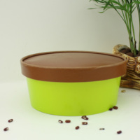 Contenants d'emballage alimentaire à paroi simple en gros, tasses à soupe de nouilles chaudes, échantillon gratuit, bol à salade en papier avec couvercle en papier ou en plastique