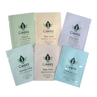 Sachets d'échantillons cosmétiques imprimés sur mesure 2ml 5ml 10ml avec incision de déchirement, multicolores, pour soins de la peau, vente en gros, végétaliens