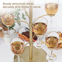 Support à cocktails en forme d'arbre, tour à champagne, porte-verres à vin, 3 niveaux, 12 supports, présentoir à boissons pour bar et maison, adapté au gin
