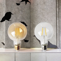 Ampoule LED de haute qualité 6W E27 G95, forme globe, lumière à filament rétro, utilisation intérieure/extérieure, corps en verre, CRI 80, 4100K blanc neutre, CE