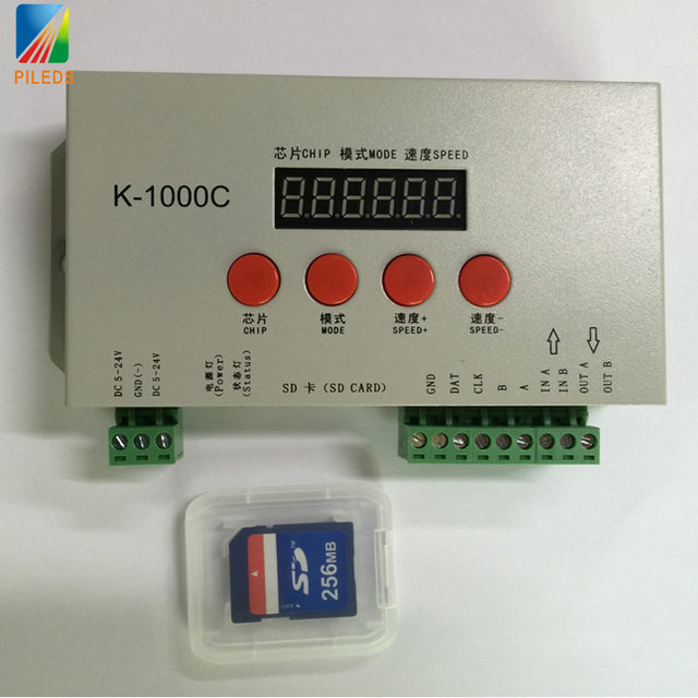 K-1000C Programmable RGBW RGB LED Strip Controller with SD Card WS2801 WS2811 DMX512 Dimmers