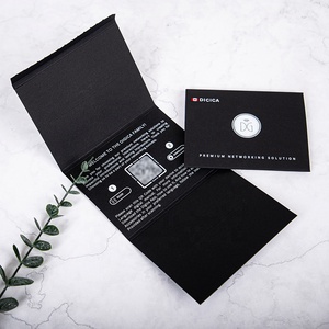 Thẻ màu đen giấy phong bì in màu văn bản vàng lá Logo gấp chủ thẻ tín dụng bao bì phong bì hộp - Product Image 1