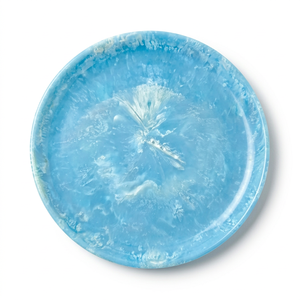 Bandeja Decorativa Ecológica de Resina Pintada a Mano con Diseño Floral Azul Irregular para Mesa de Vanidad y Decoración del Hogar - Product Image 1